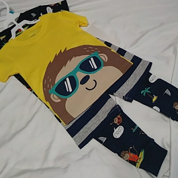 Carter's Baby Boy Monkey 4 Piece PJs NWT - Picture 4 of 4